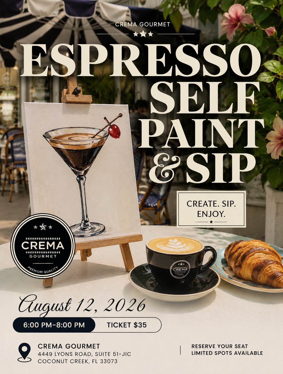 Espresso Self Paint & Sip at CREMA (August 12)