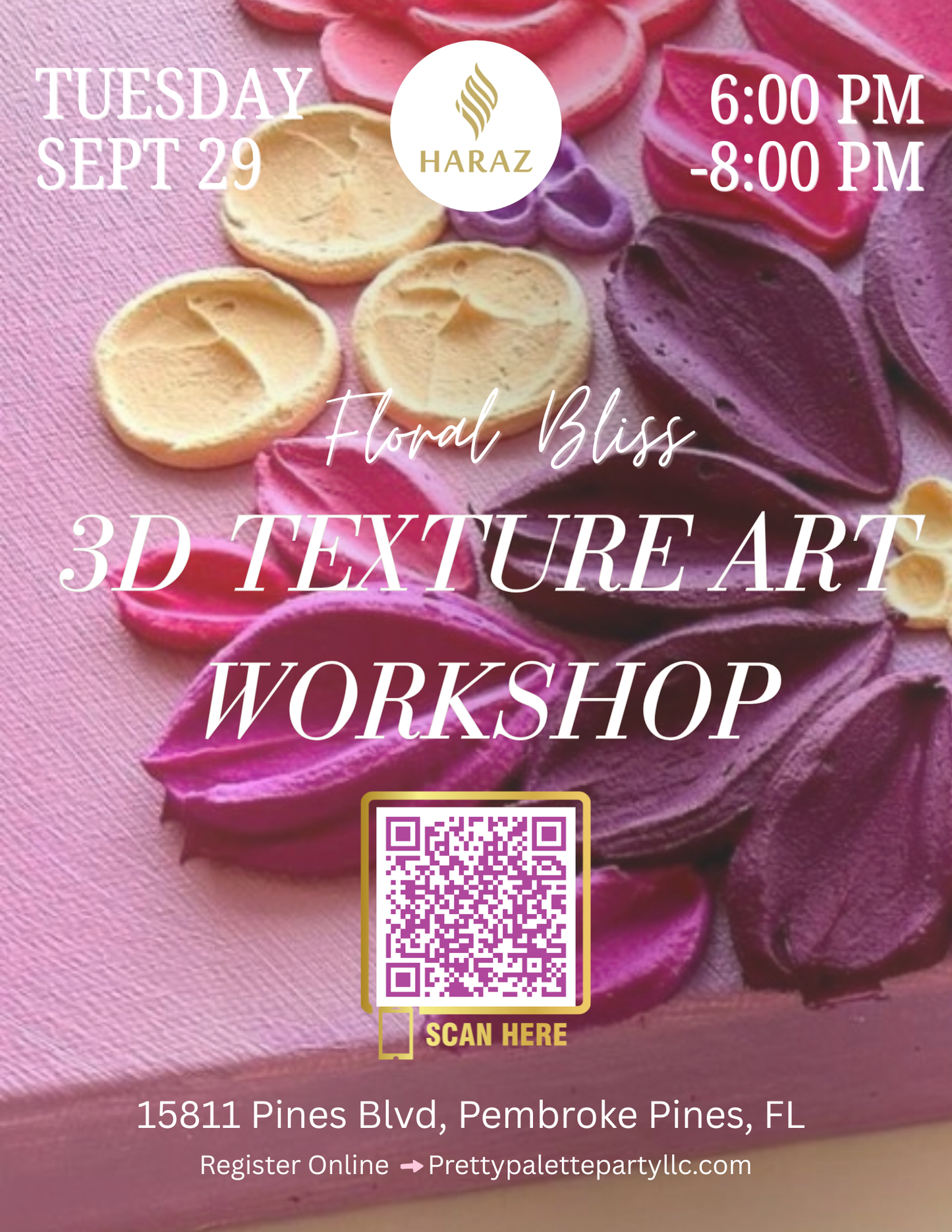Floral Bliss Texture Art Workshop (Sept 29)