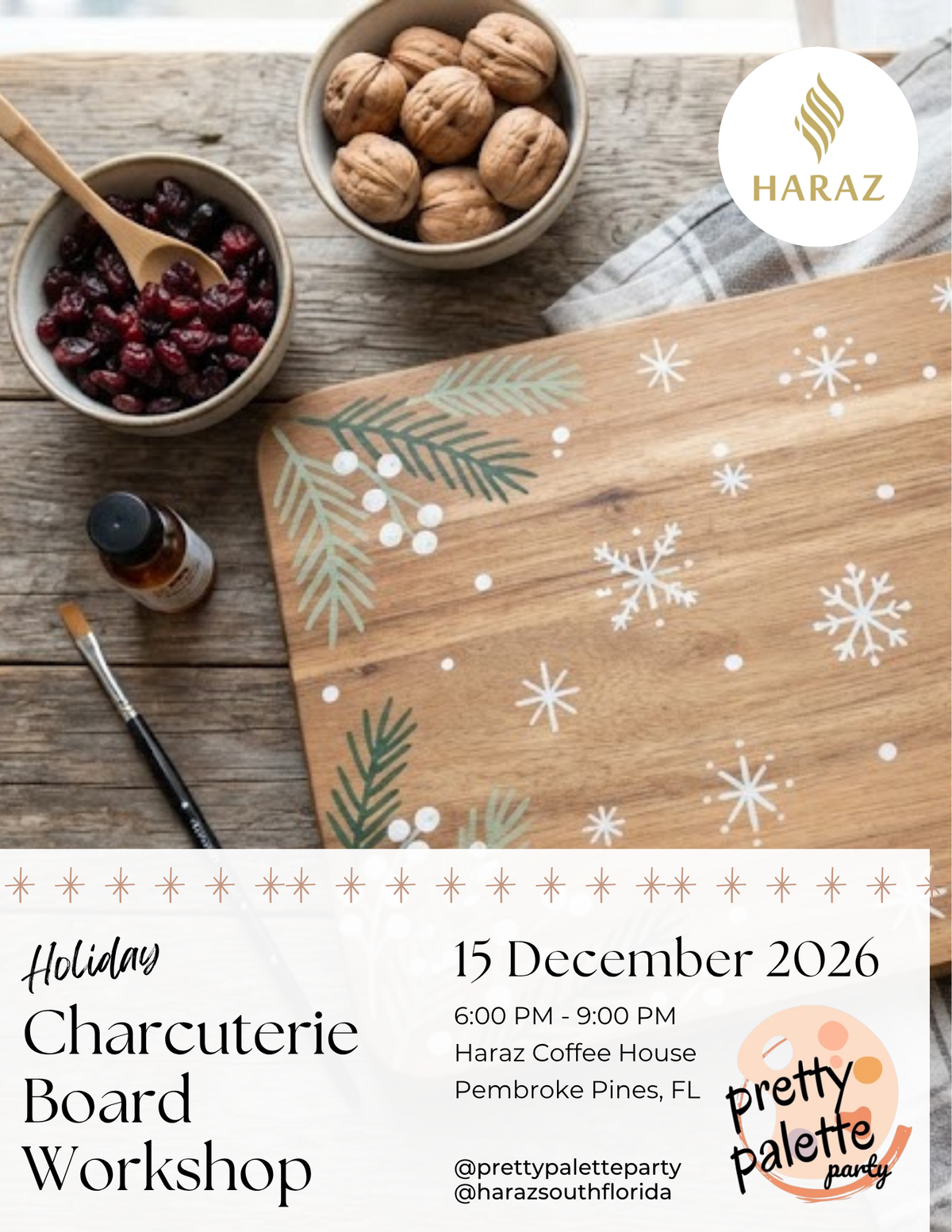 Holiday Charcuterie Board at Haraz Coffee House (December 15)