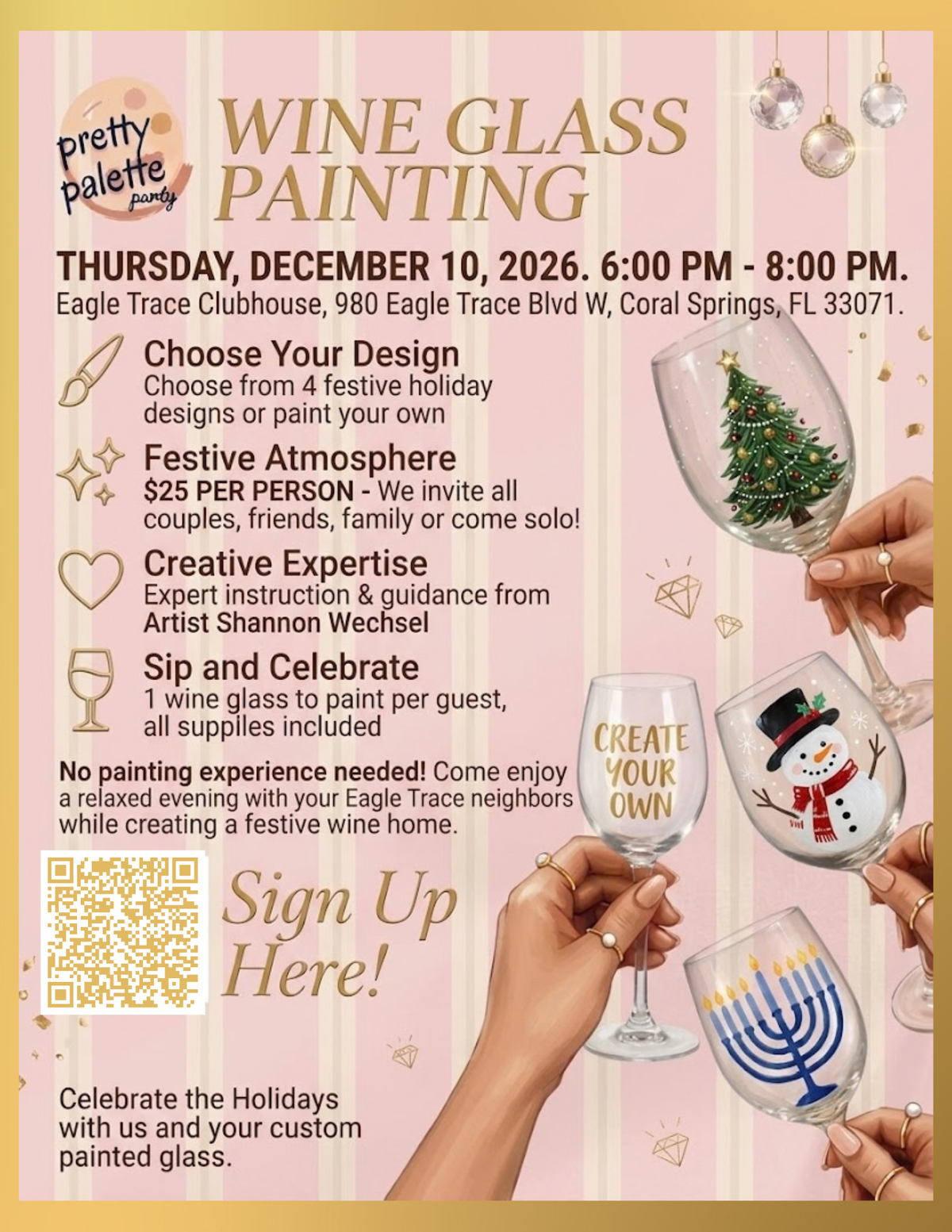 Holiday Wine Glass Soirée at Eagle Trace Clubhouse