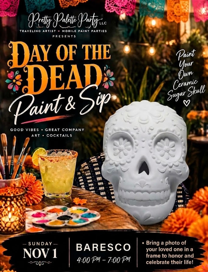 Day of the Dead Paint & Sip: Sugar Skull Ceramic at Baresco (November 1)