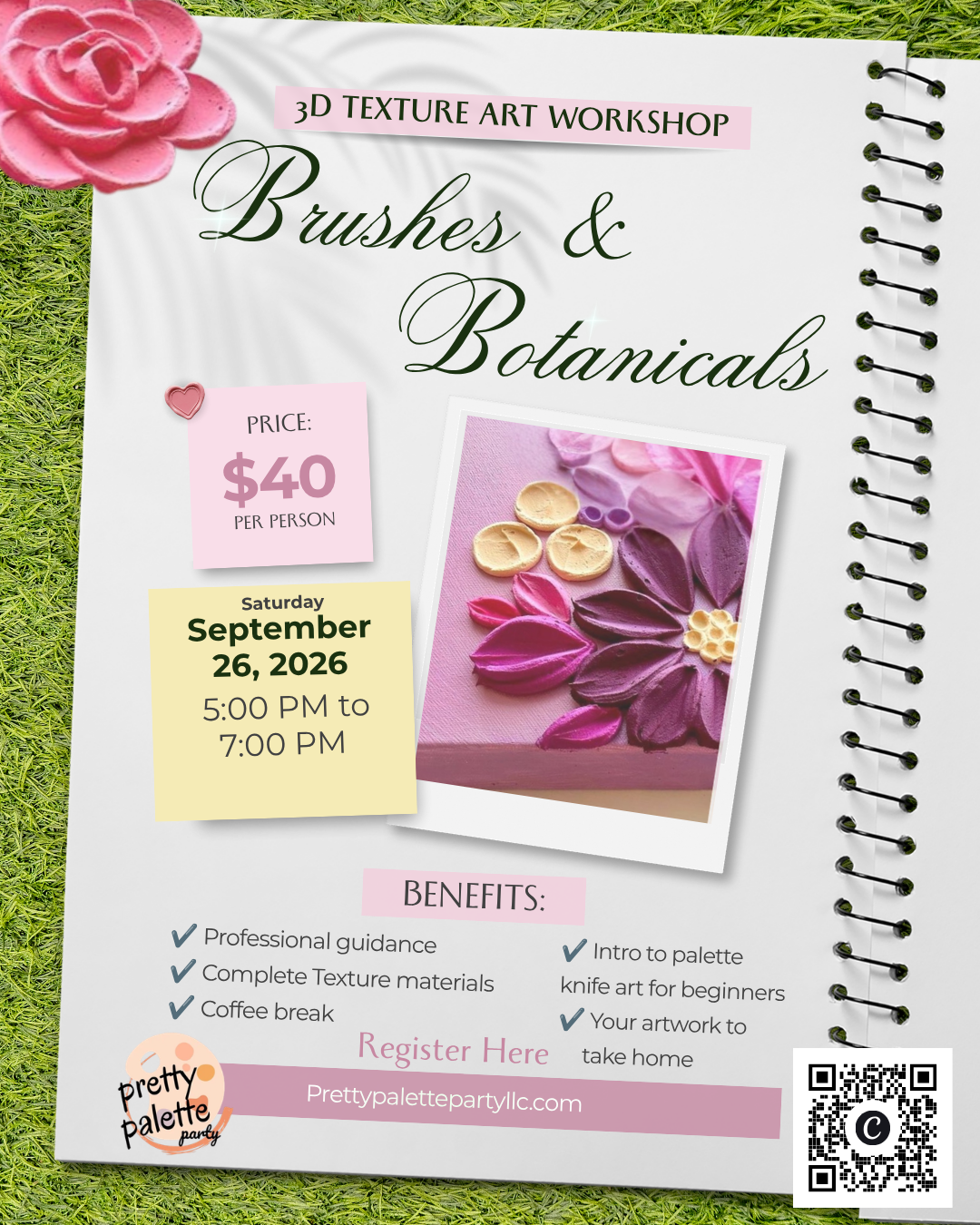 Brushes & Botanicals: Texture Art Workshop Rosalia’s (Sept 26)