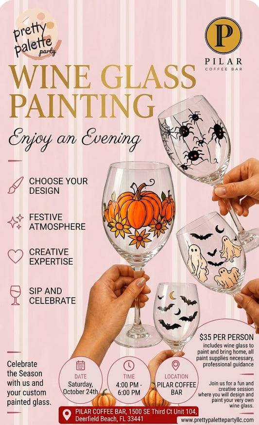 Halloween Wine Glass Painting (October 24)